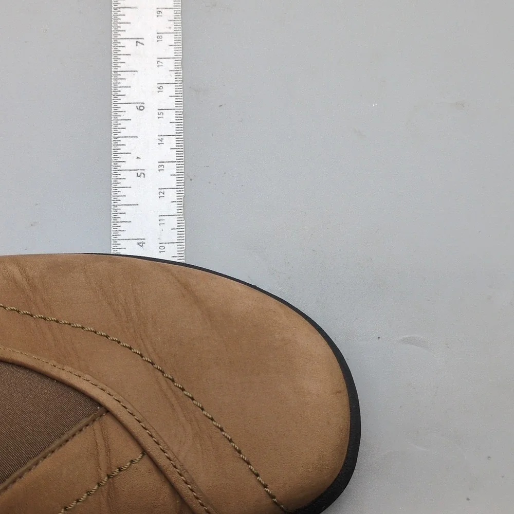 Merrell Shoes Womens Topo Curve Brown 7 Leather Loafers Stretch Air‎ Cushion